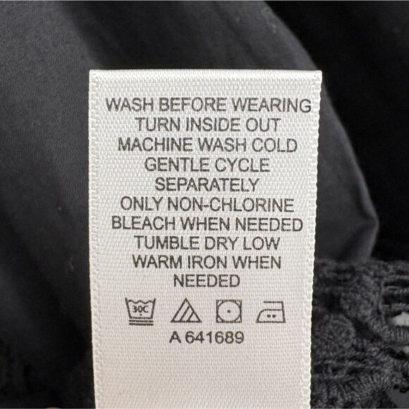 LOGO Lavish Women's Bohemian Peasant Lace Trim Blouse XL Button Front Boho - Picture 6 of 11